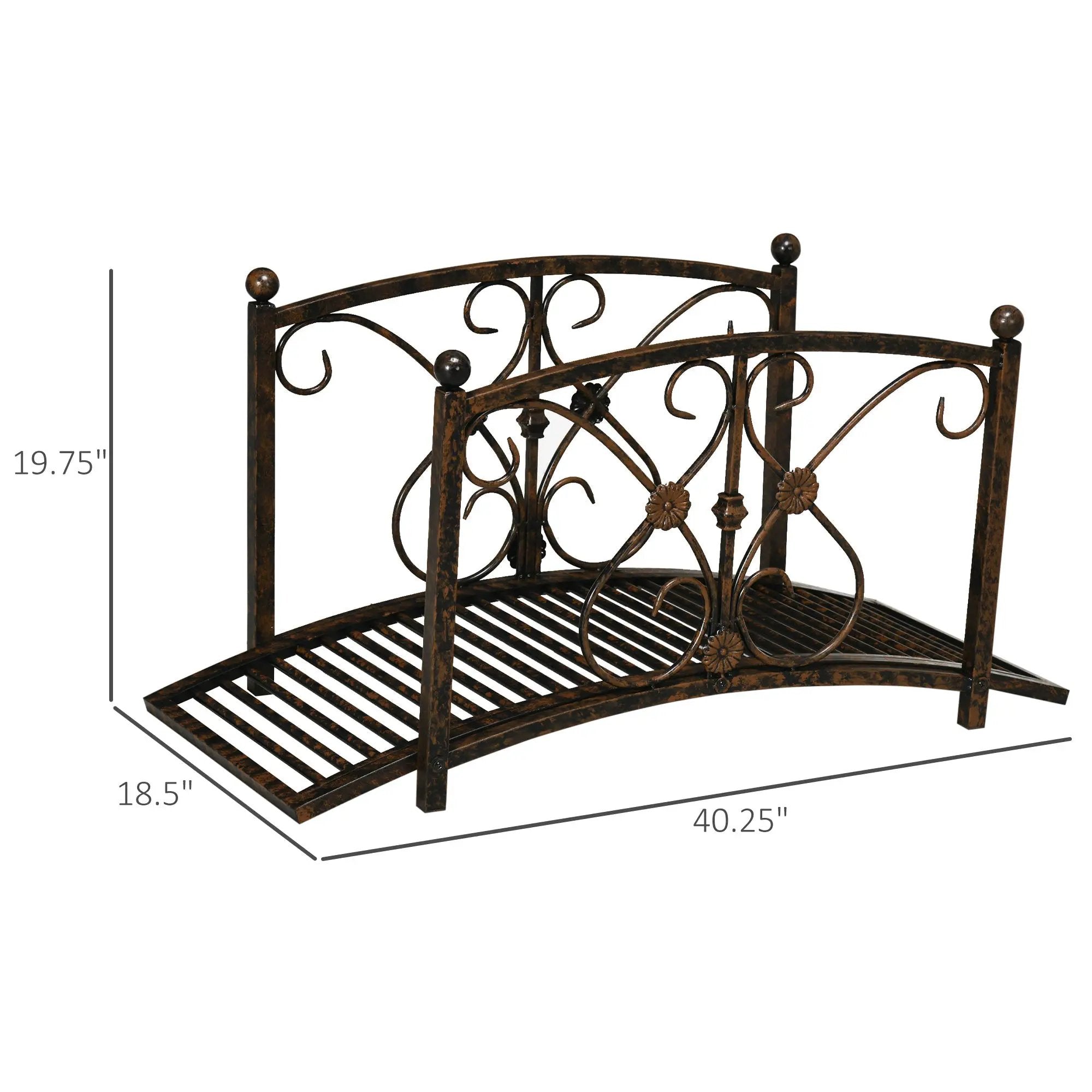 Outsunny 3.3FT Metal Arch Zen Garden Bridge by HouseOfZazla