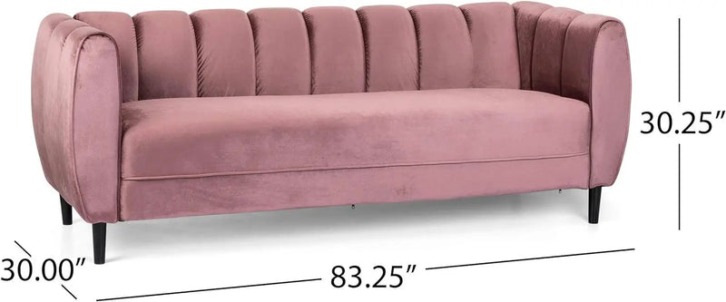Miranda Velvet 3-Seater Sofa in Blush by HouseOfZazla