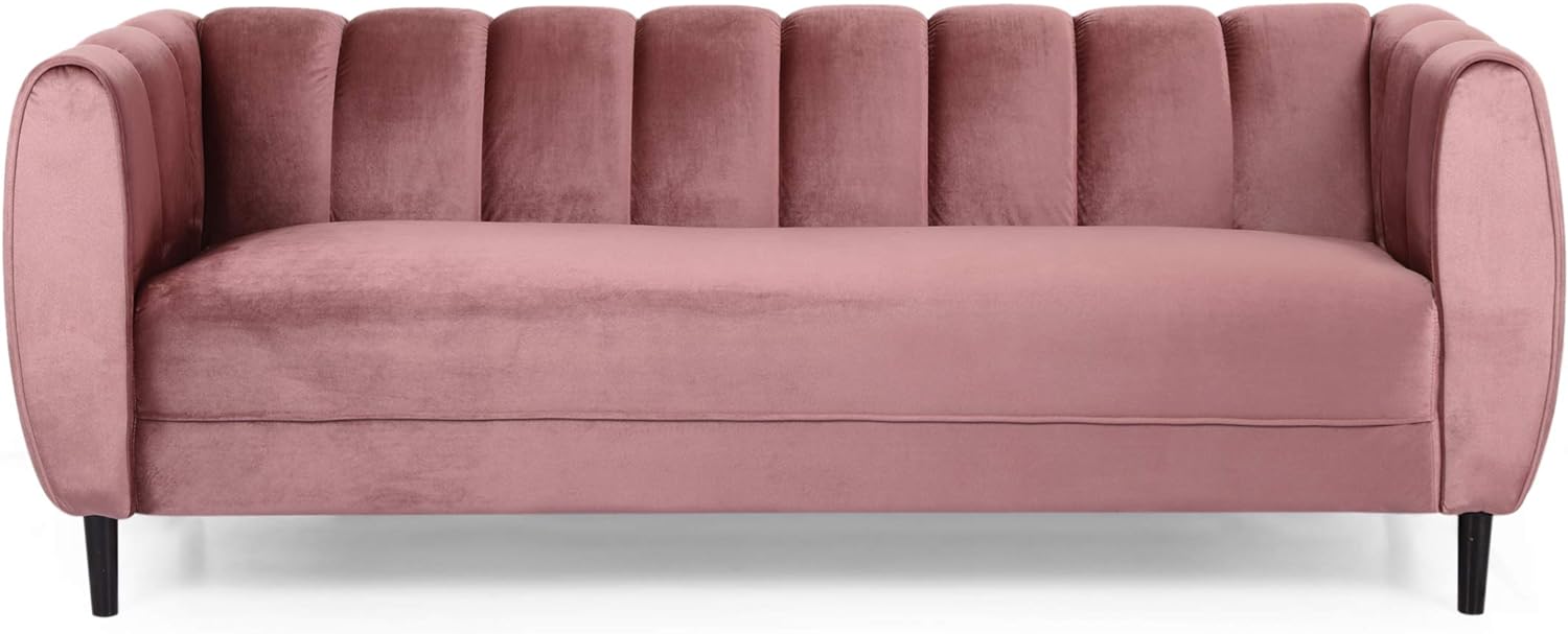 Miranda Velvet 3-Seater Sofa in Blush by HouseOfZazla