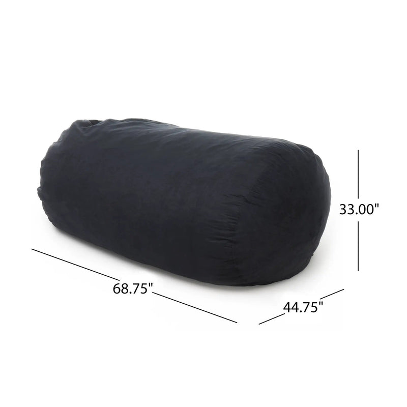 Lara 6.5 Foot Suede Cylindrical Bean Bag by HouseOfZazla