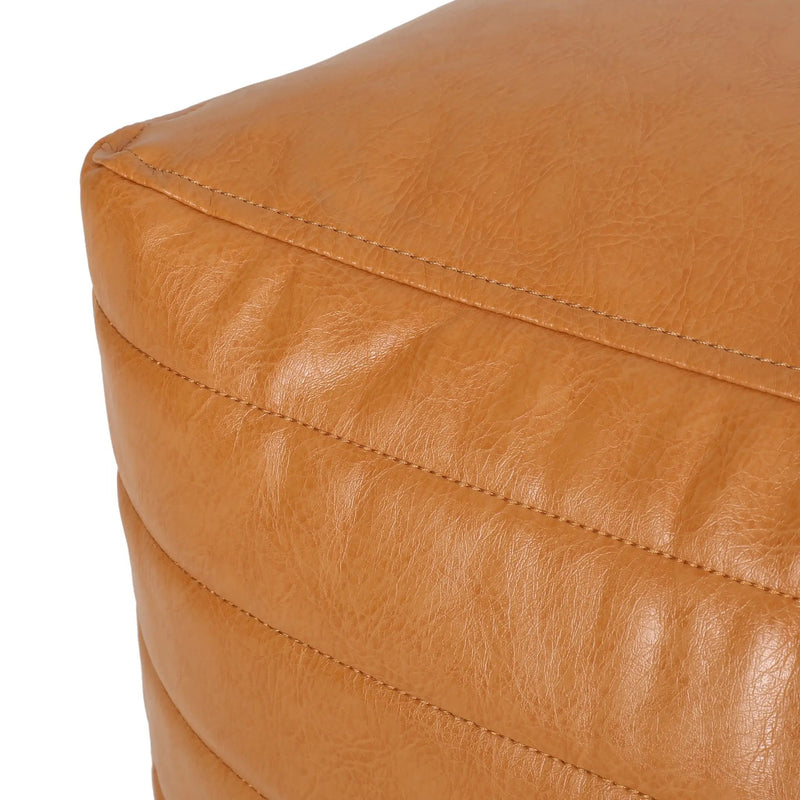 Candy Contemporary Faux Leather Square Pouf by HouseOfZazla