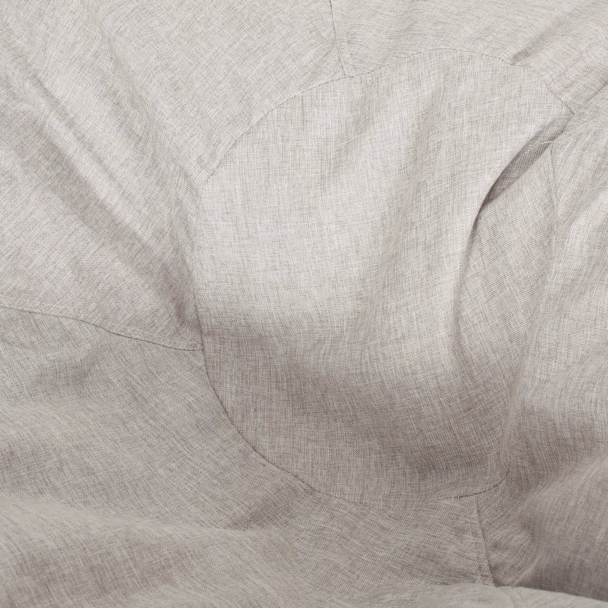 Maxi 5 Foot Two Color Fabric and Faux Leather Rounded Bean Bag by HouseOfZazla