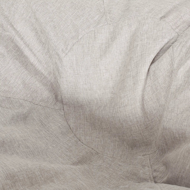 Maxi 5 Foot Two Color Fabric and Faux Leather Rounded Bean Bag by HouseOfZazla