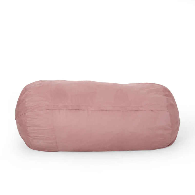 Aruba 8 Foot Microfiber Cylindrical Bean Bag Chair - Rose by HouseOfZazla