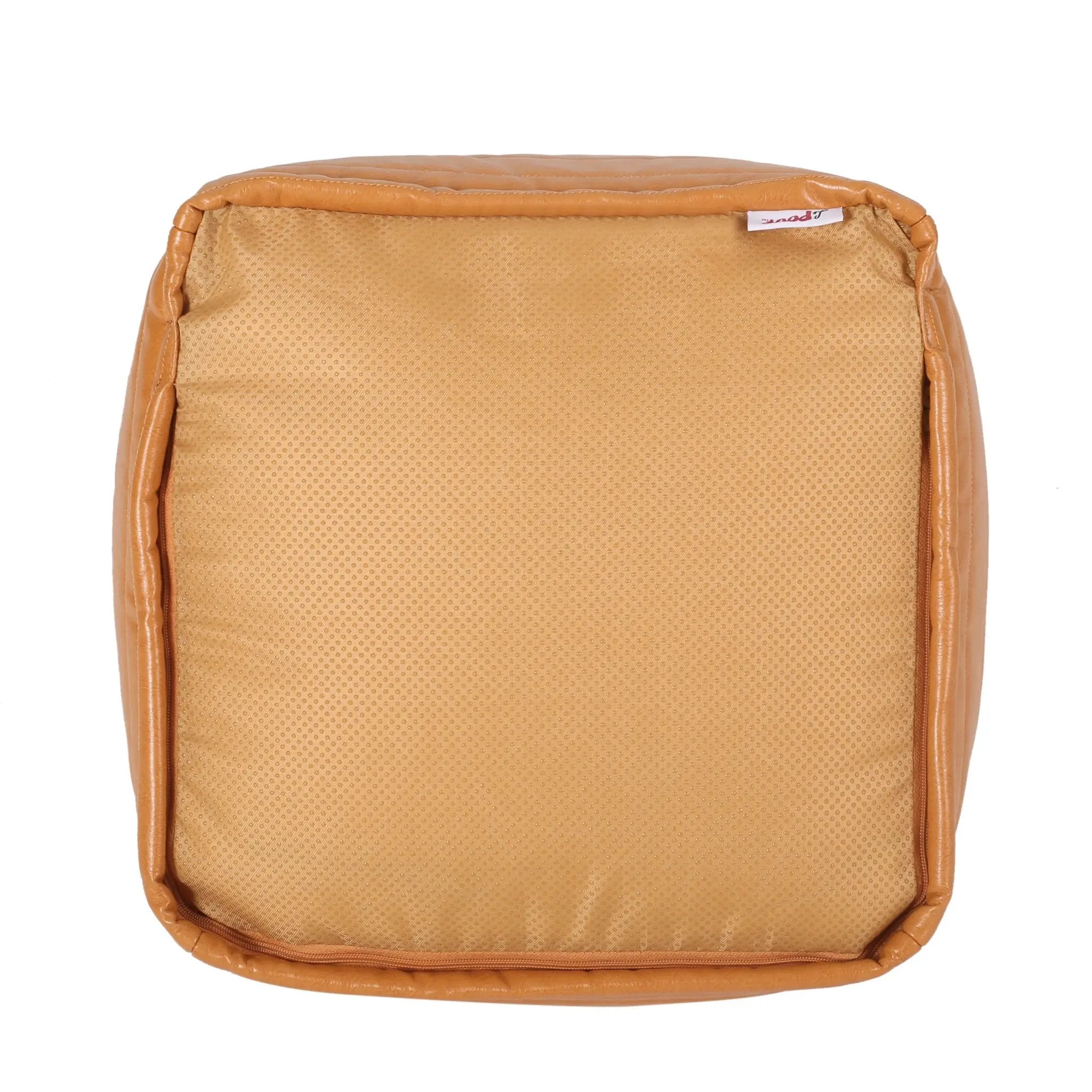 Candy Contemporary Faux Leather Square Pouf by HouseOfZazla