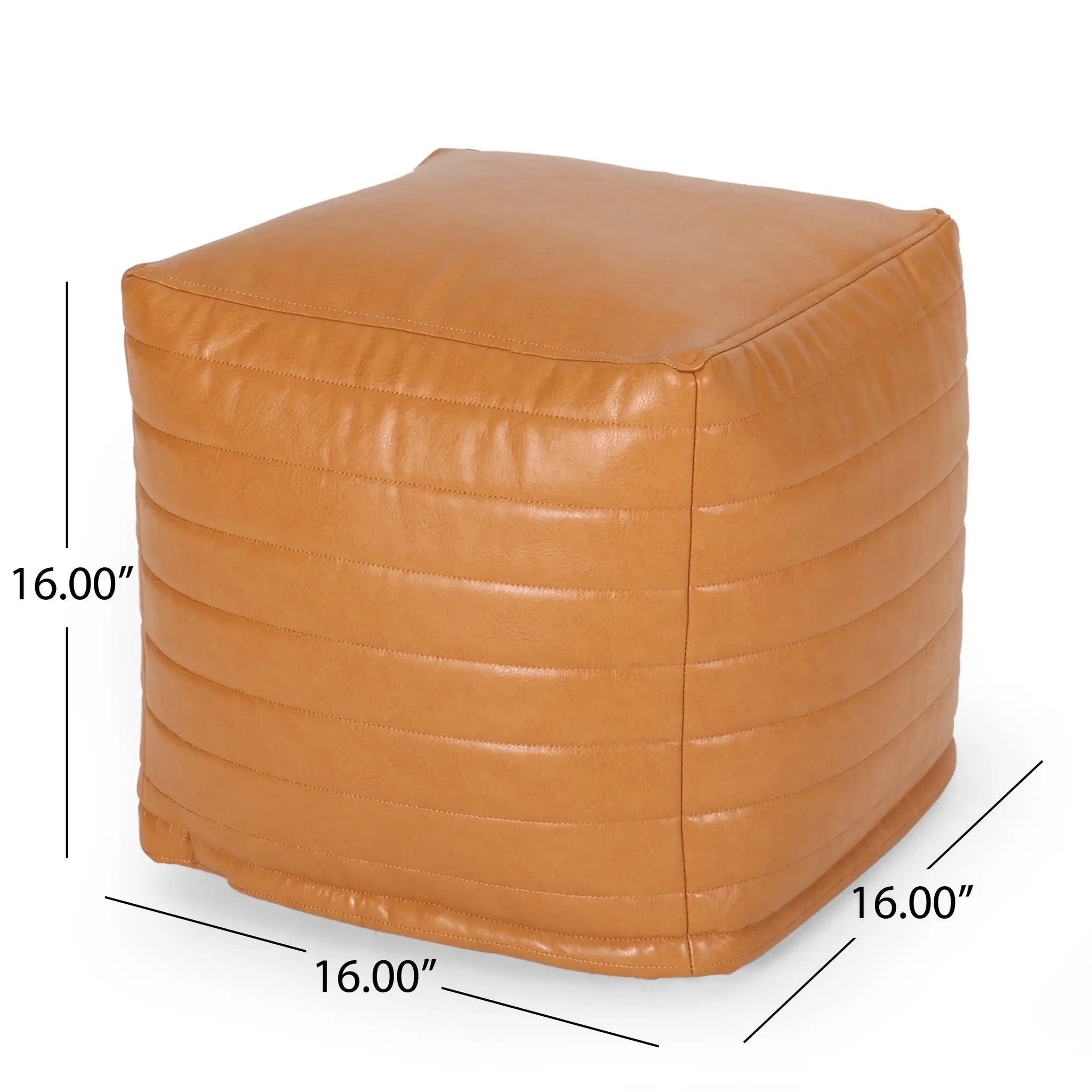 Candy Contemporary Faux Leather Square Pouf by HouseOfZazla