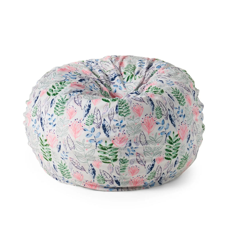 Barcadera 3 Foot Rounded Bean Bag - Leaf Print by HouseOfZazla