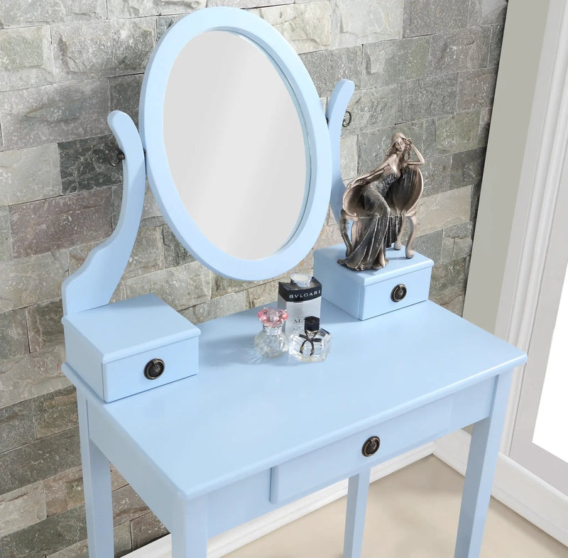 Moniys Wood Moniya Makeup Vanity Table and Stool Set by HouseOfZazla