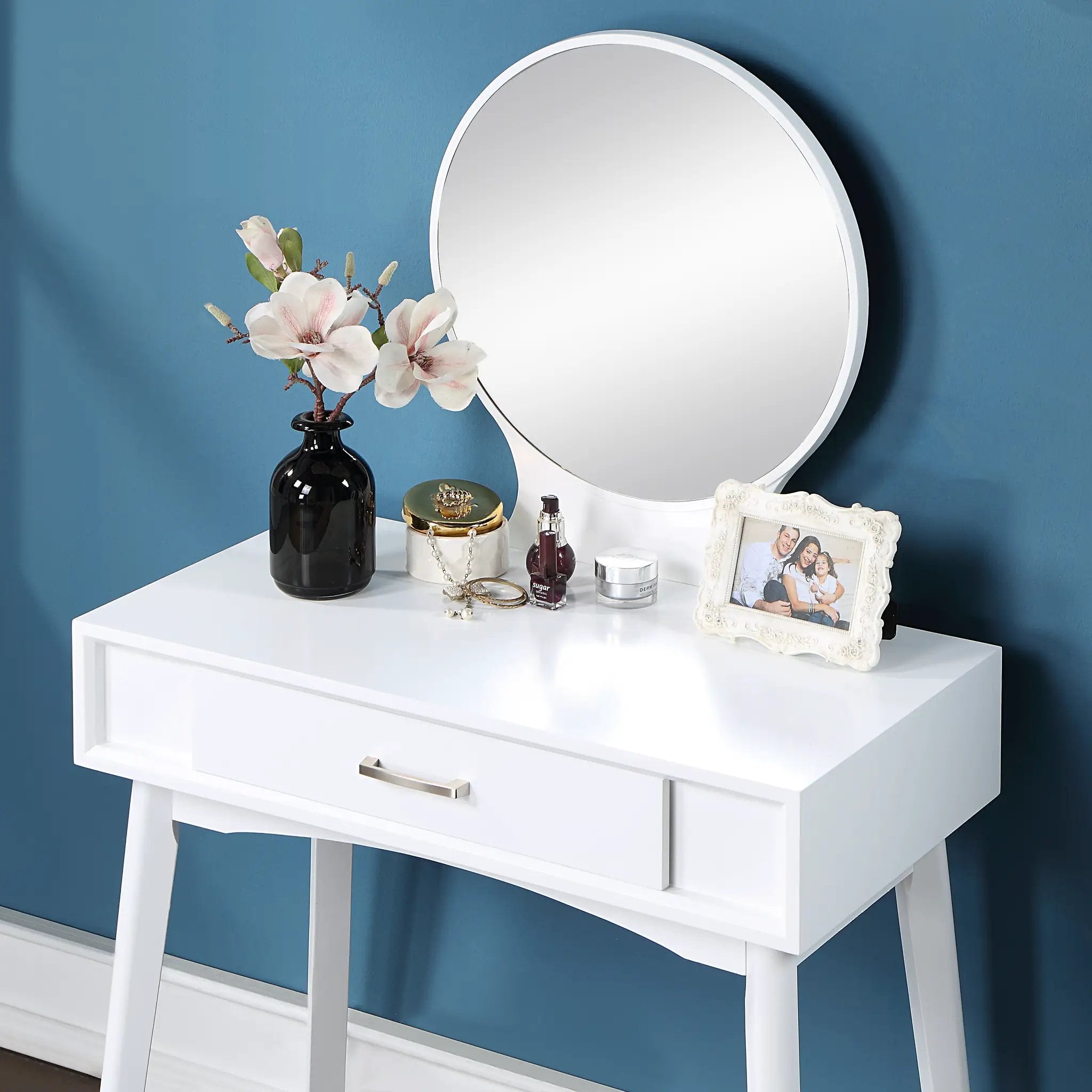 Maly Contemporary Wood Vanity and Stool Set by HouseOfZazla