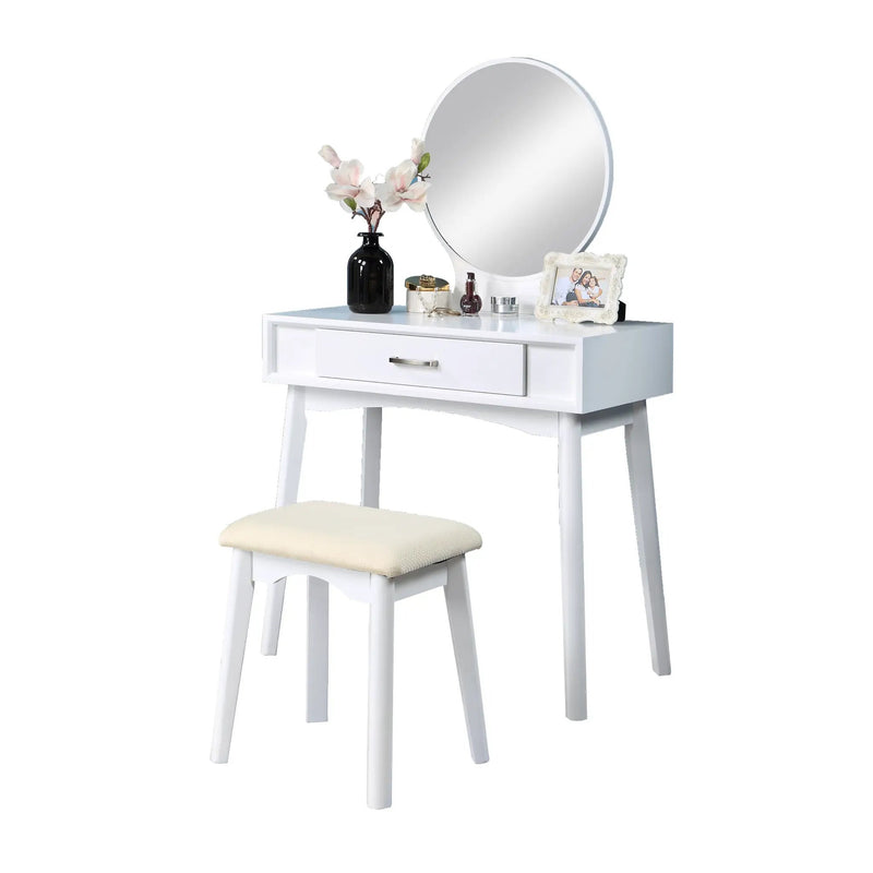 Maly Contemporary Wood Vanity and Stool Set by HouseOfZazla