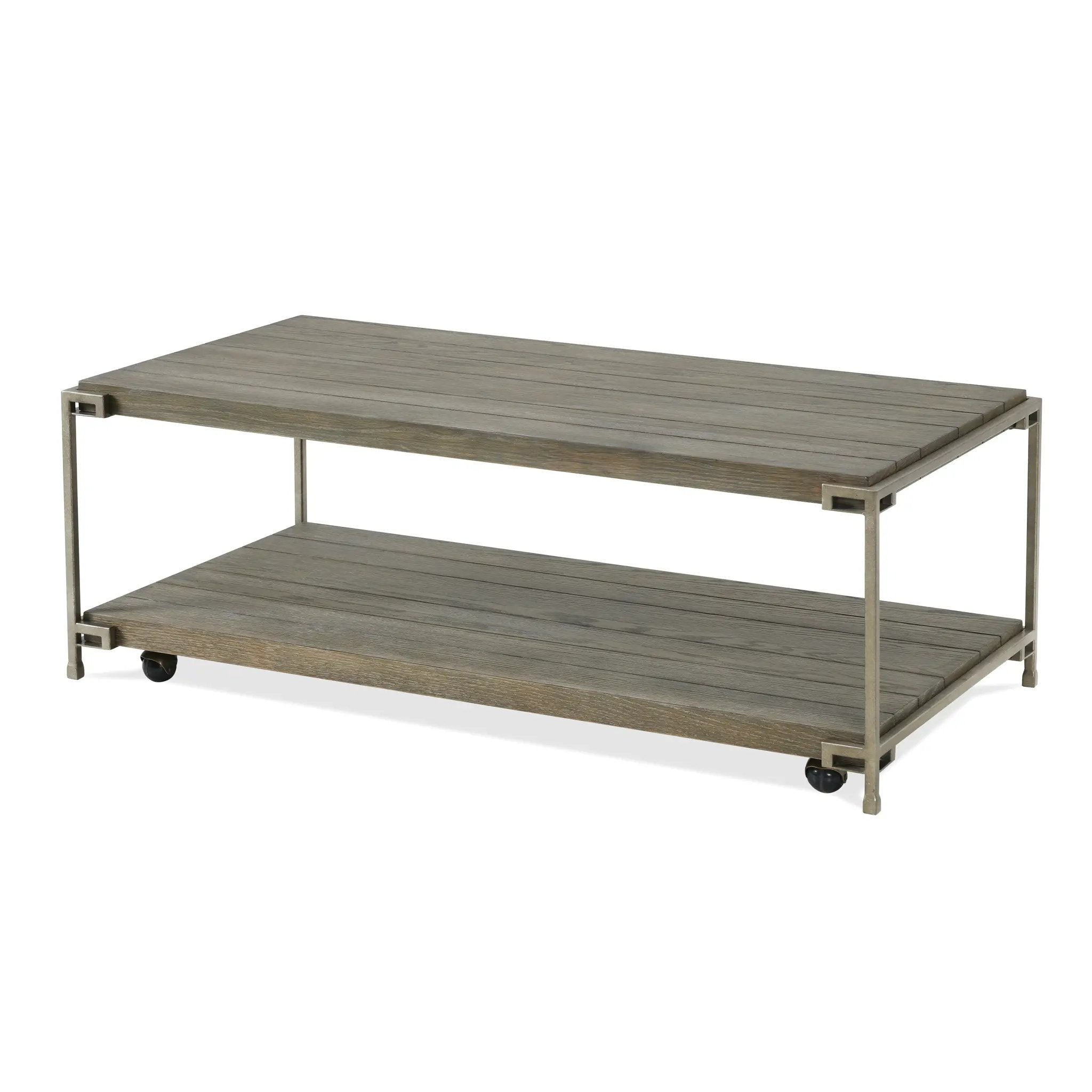 Corbeta Metal Frame Wood Living Room Coffee Table with Casters by HouseOfZazla