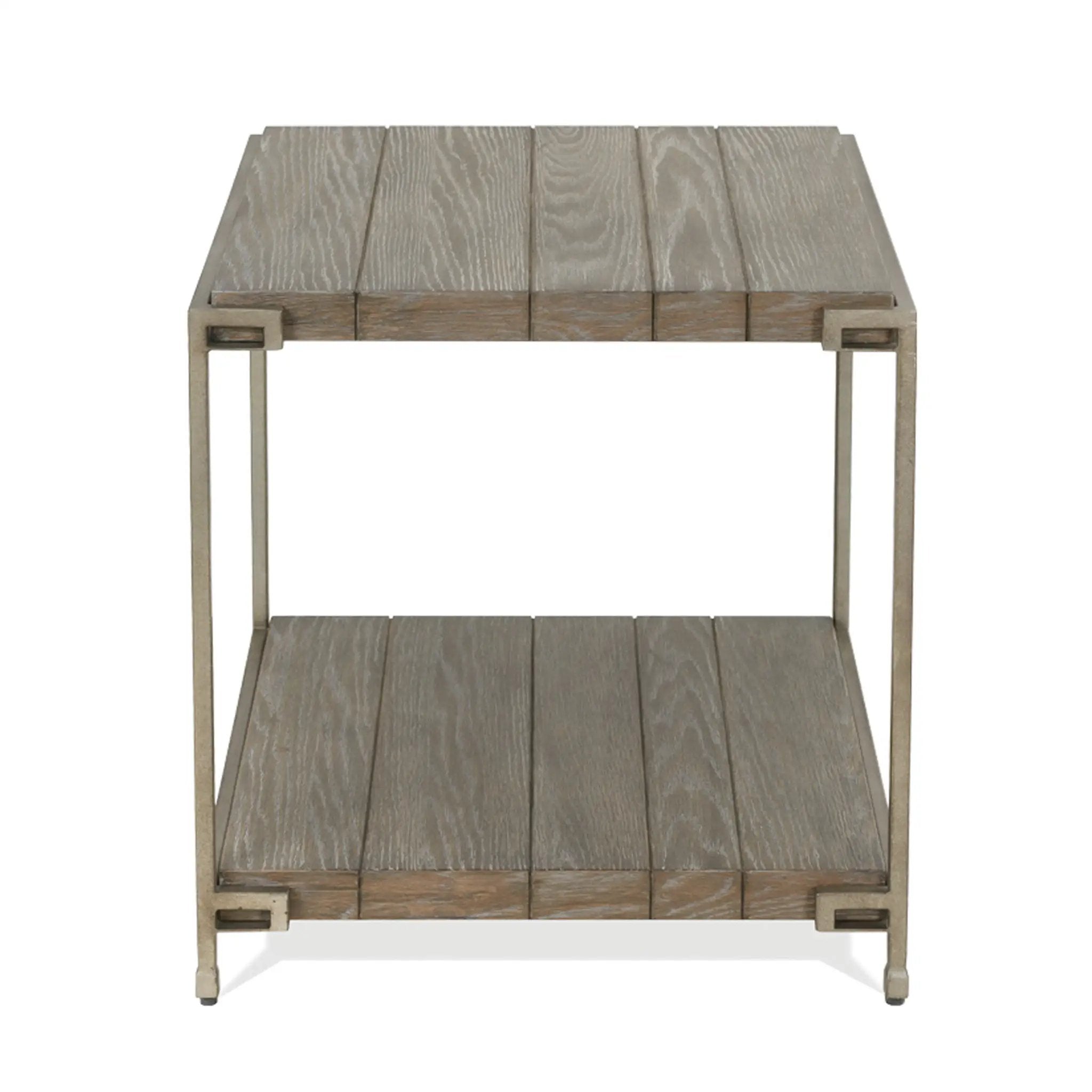Corbeta Metal Frame Wood Living Room End Table with Shelf by HouseOfZazla