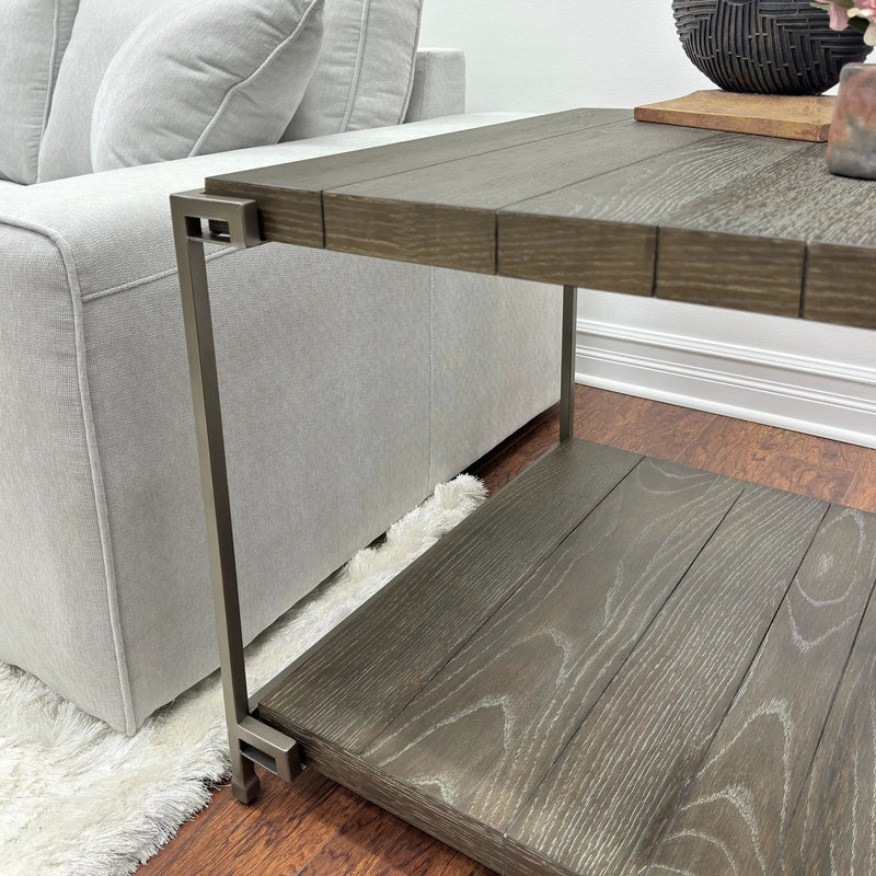 Corbeta Metal Frame Wood Living Room Coffee Table with Casters by HouseOfZazla