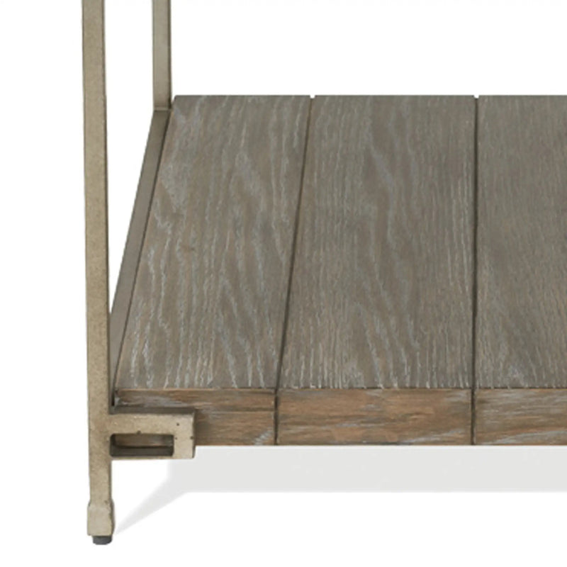 Corbeta Metal Frame Wood Living Room End Table with Shelf by HouseOfZazla