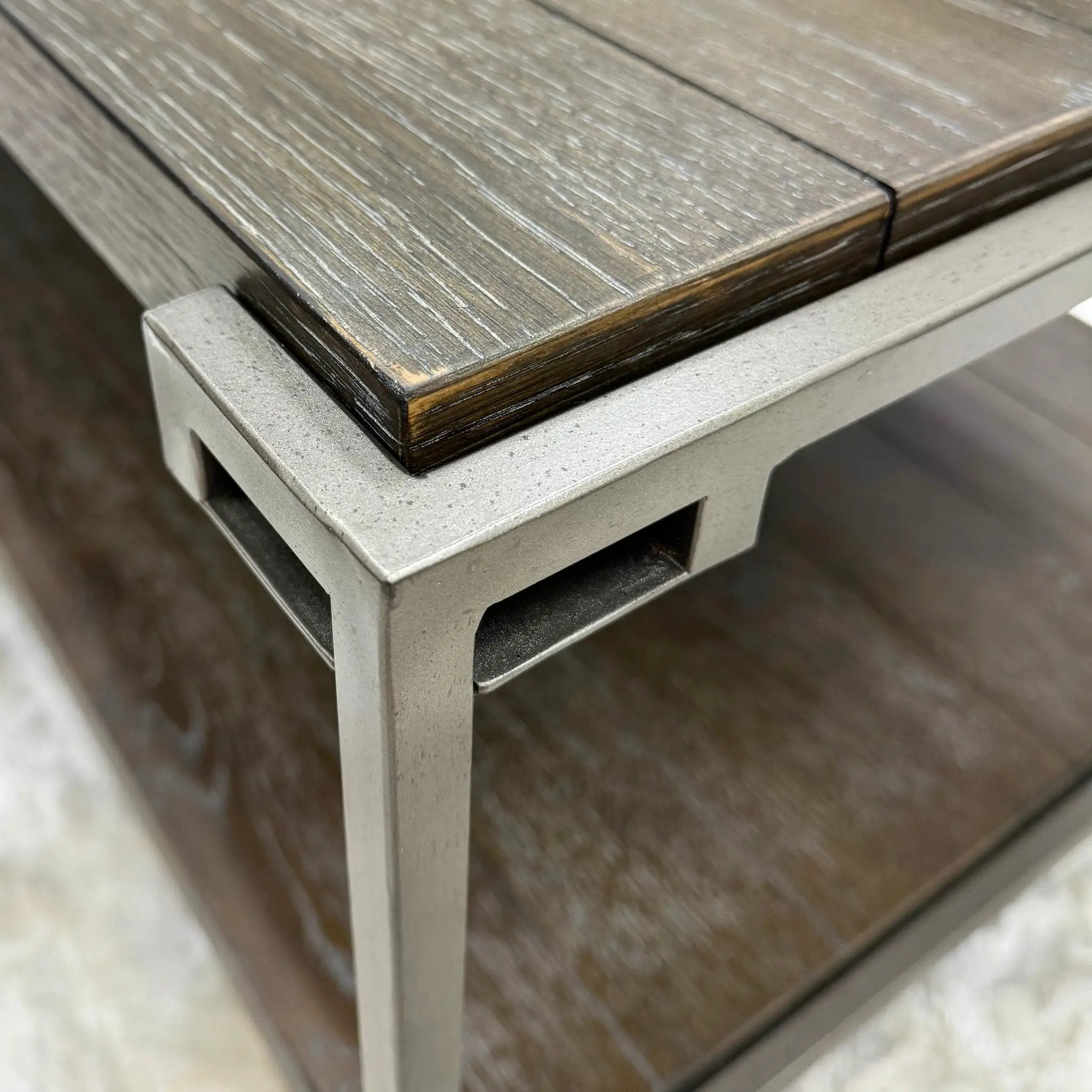 Corbeta Metal Frame Wood Living Room Coffee Table with Casters by HouseOfZazla