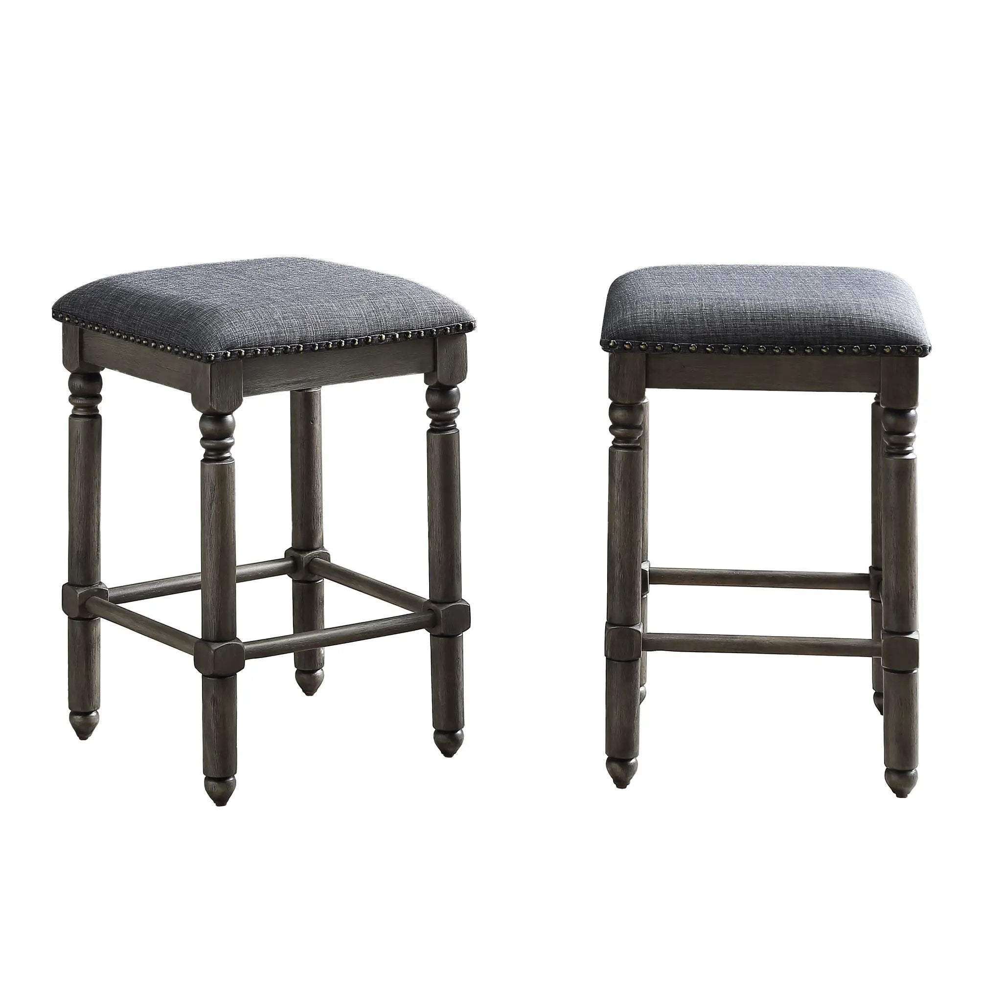 Arnhem Wood Upholstered Swivel Counter Height Stool, Set of 2 by HouseOfZazla