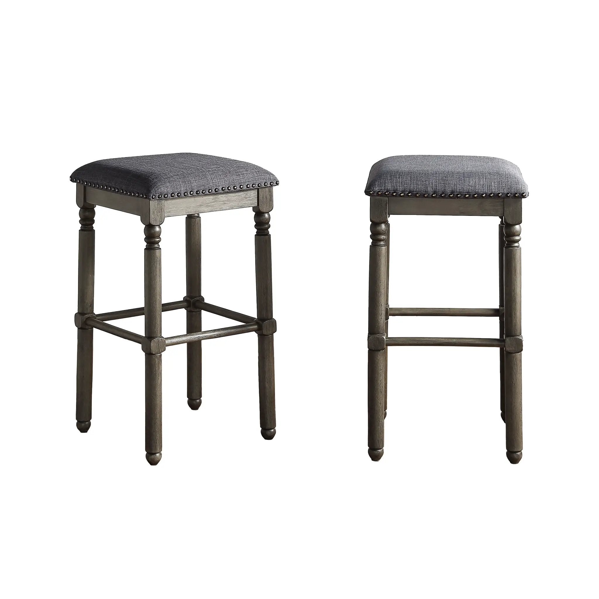 Arnhem Wood Upholstered Bar Stools, Set of 2 by HouseOfZazla