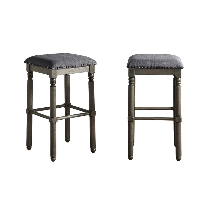 Arnhem Wood Upholstered Bar Stools, Set of 2 by HouseOfZazla