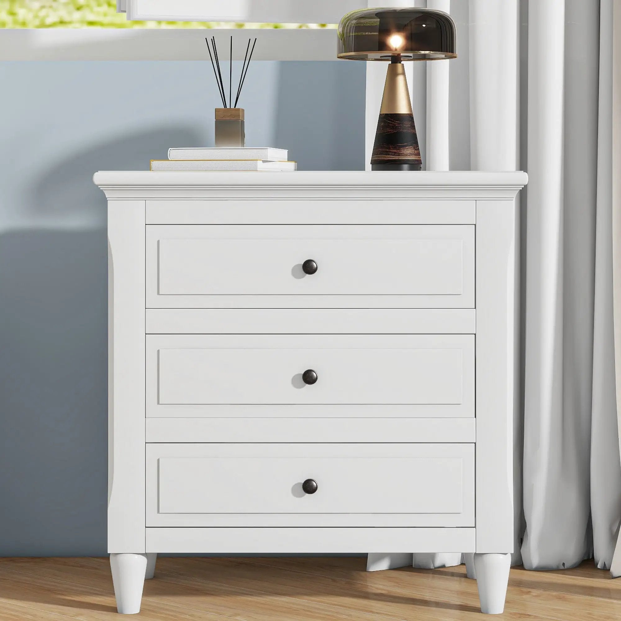 U Style 28" Painted Nightstand with 3 Drawers by HouseOfZazla