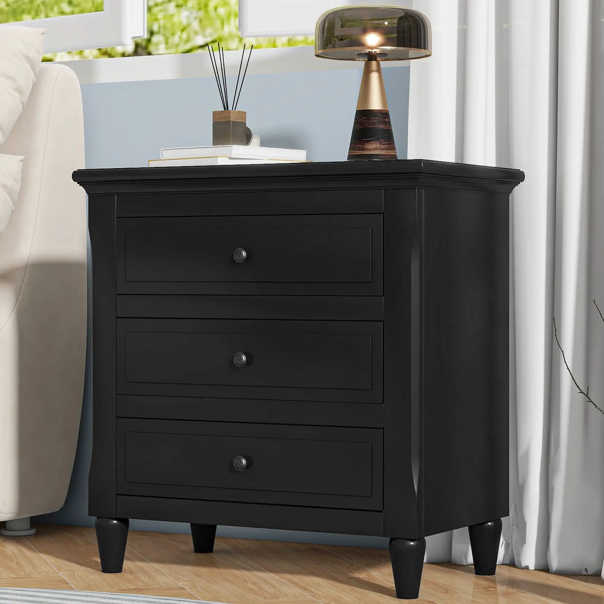 U Style 28" Painted Nightstand with 3 Drawers by HouseOfZazla