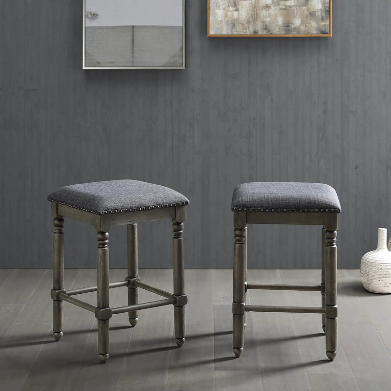 Arnhem Wood Upholstered Swivel Counter Height Stool, Set of 2 by HouseOfZazla