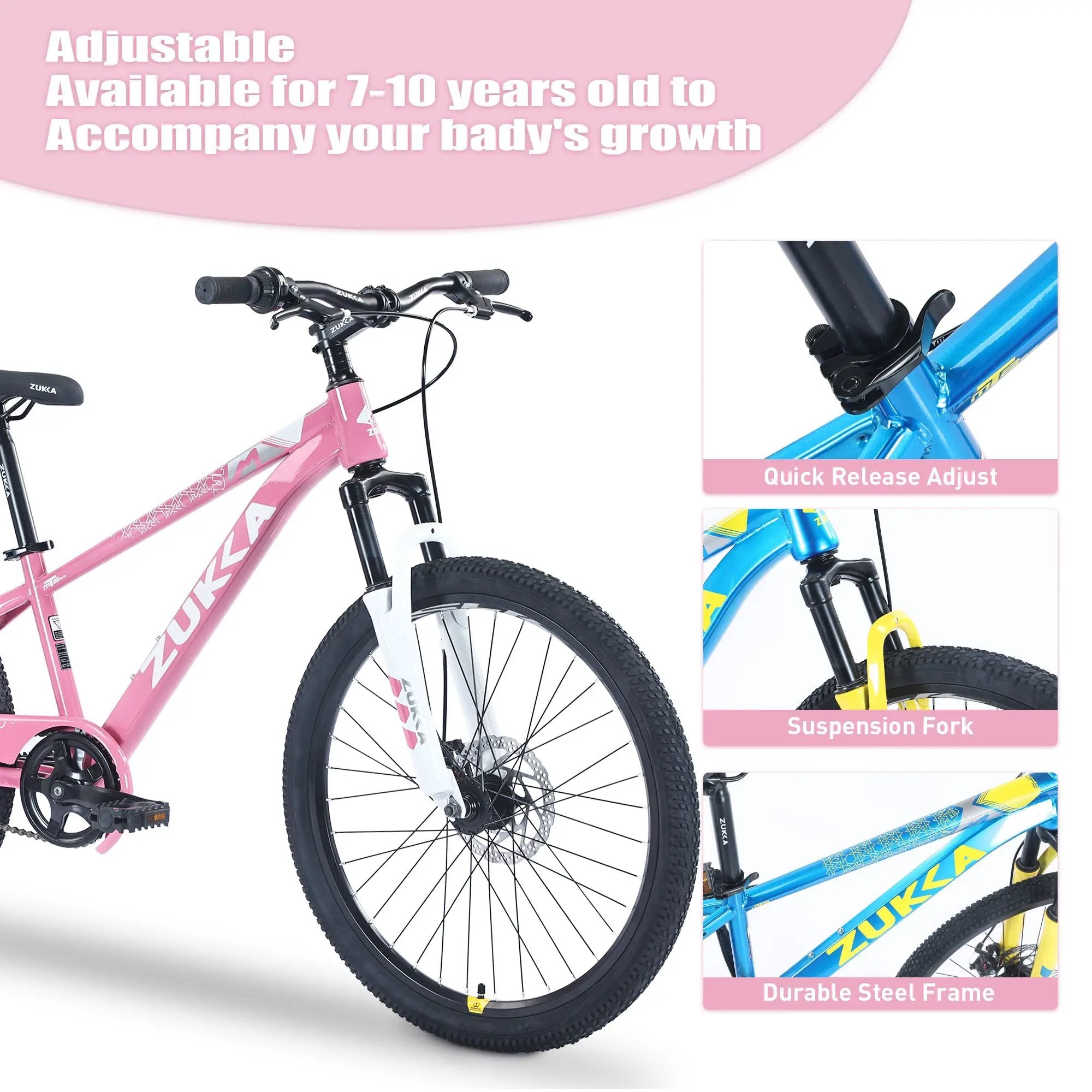 ZUKKA 20 Inch Mountain Bike for Ages 7-10 by HouseOfZazla