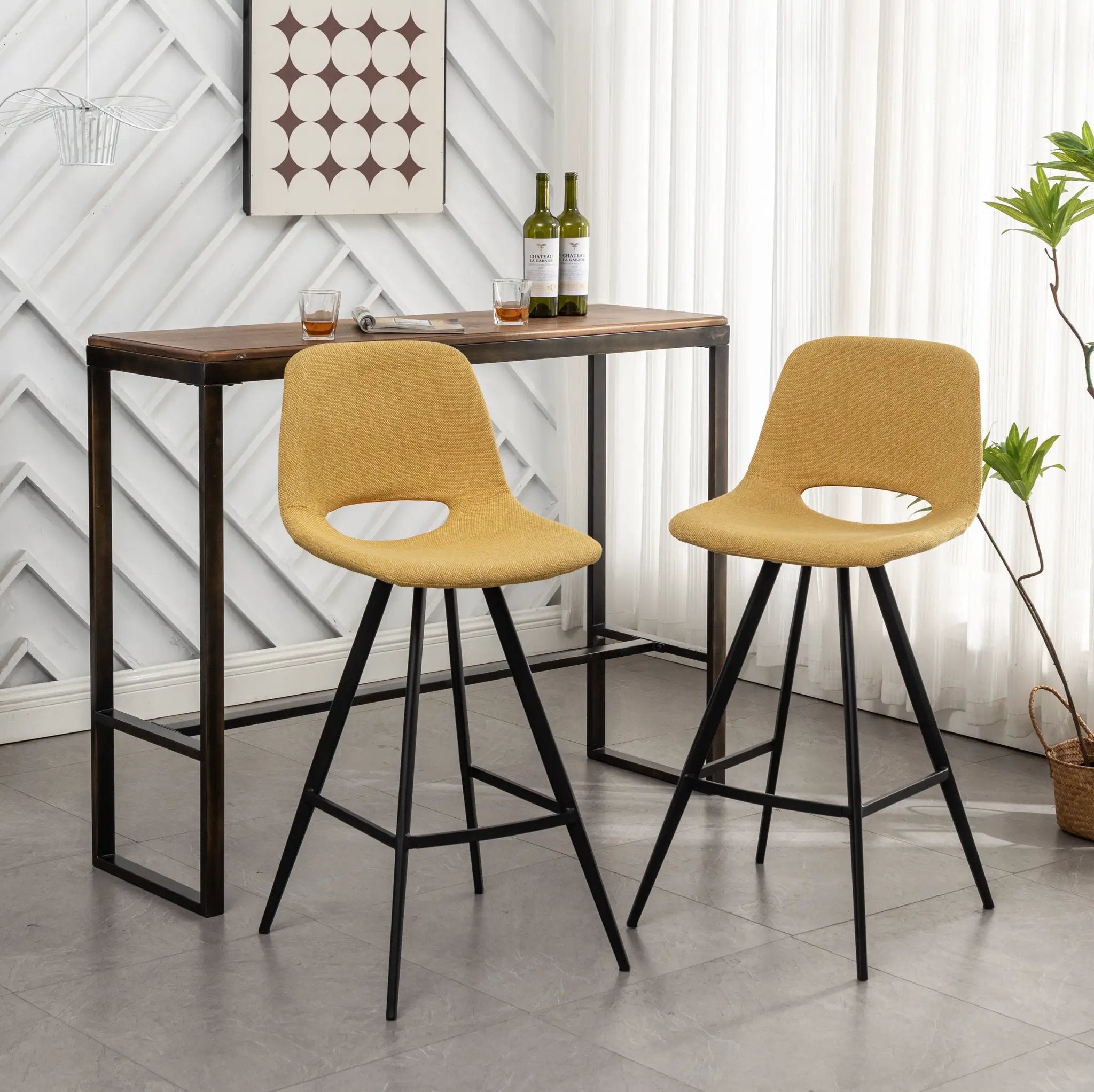 Porth Fabric Kitchen Counter Height Stools, Set of 2 by HouseOfZazla