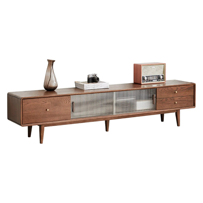 Walnut Color North America A Grade Solid TV Cabinet by HouseOfZazla