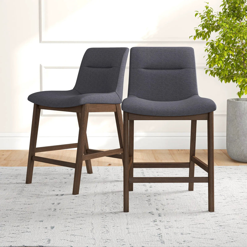 Jayden Mid-Century Modern 24" Upholstered Stool (Set of 2) by HouseOfZazla