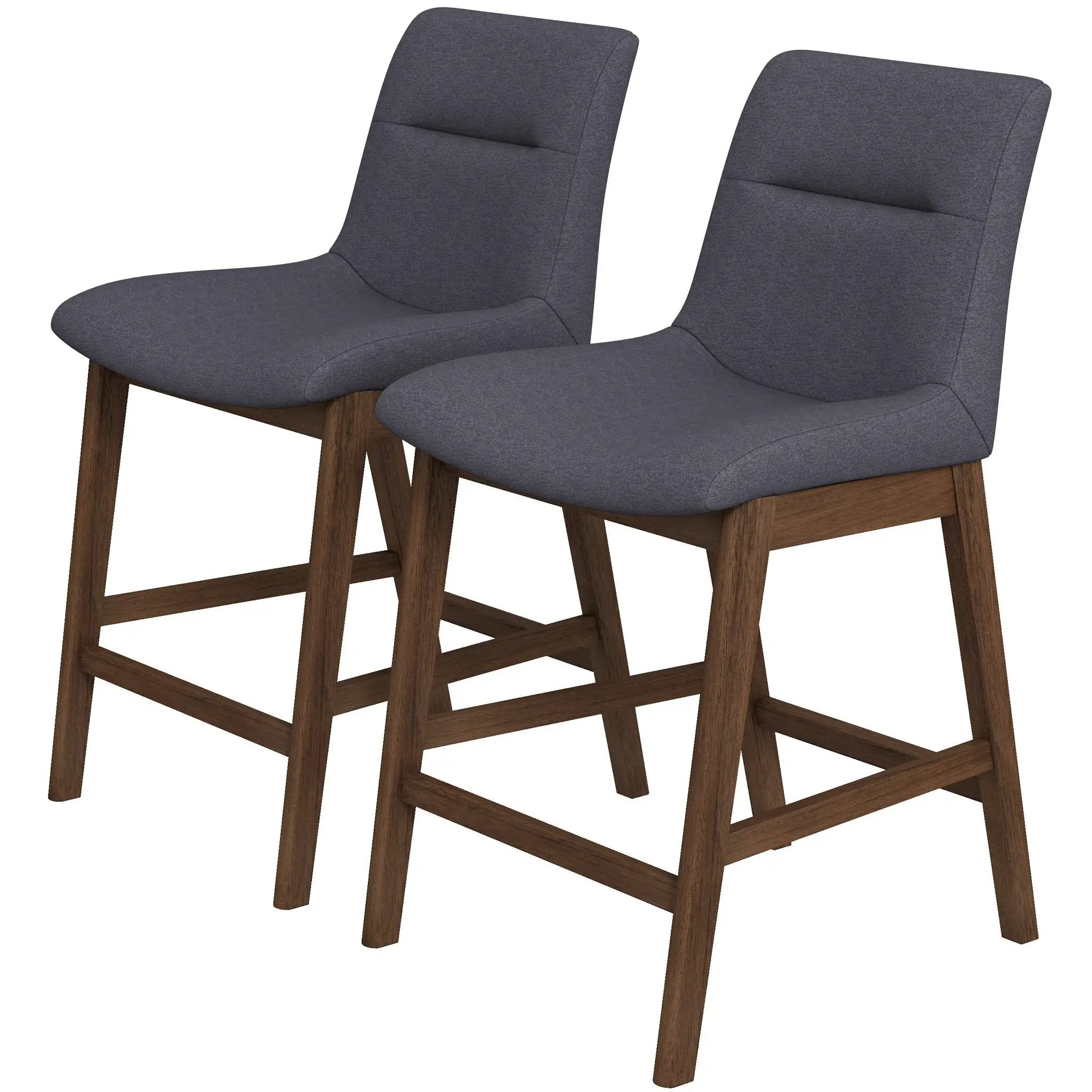 Jayden Mid-Century Modern 24" Upholstered Stool (Set of 2) by HouseOfZazla