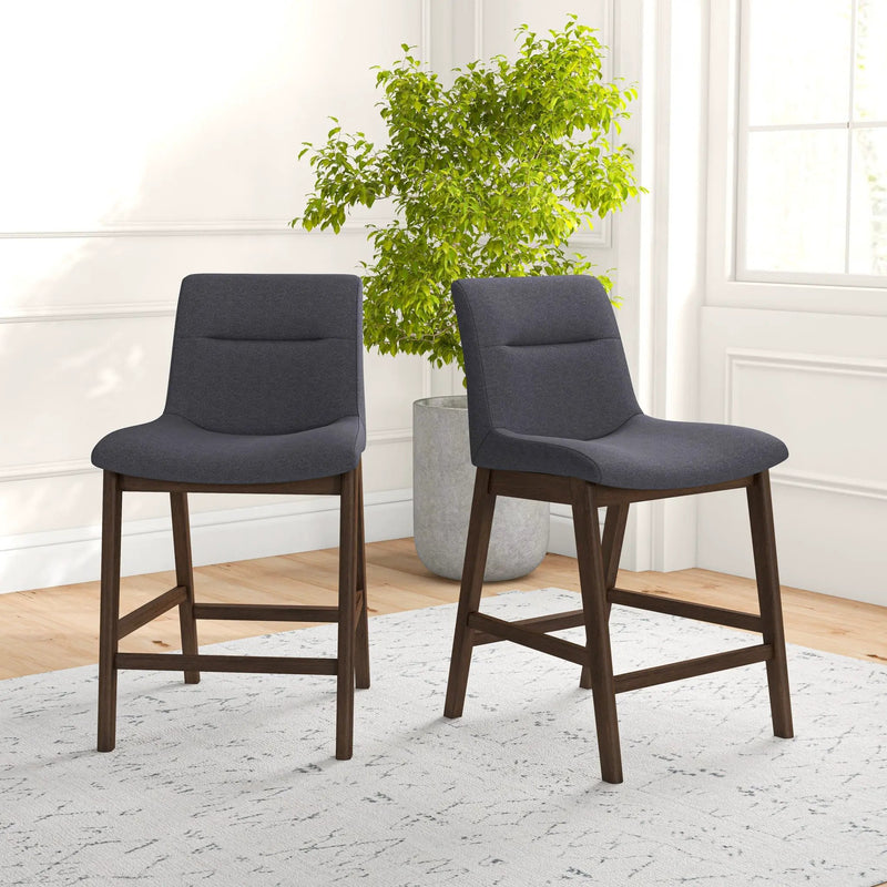 Jayden Mid-Century Modern 24" Upholstered Stool (Set of 2) by HouseOfZazla