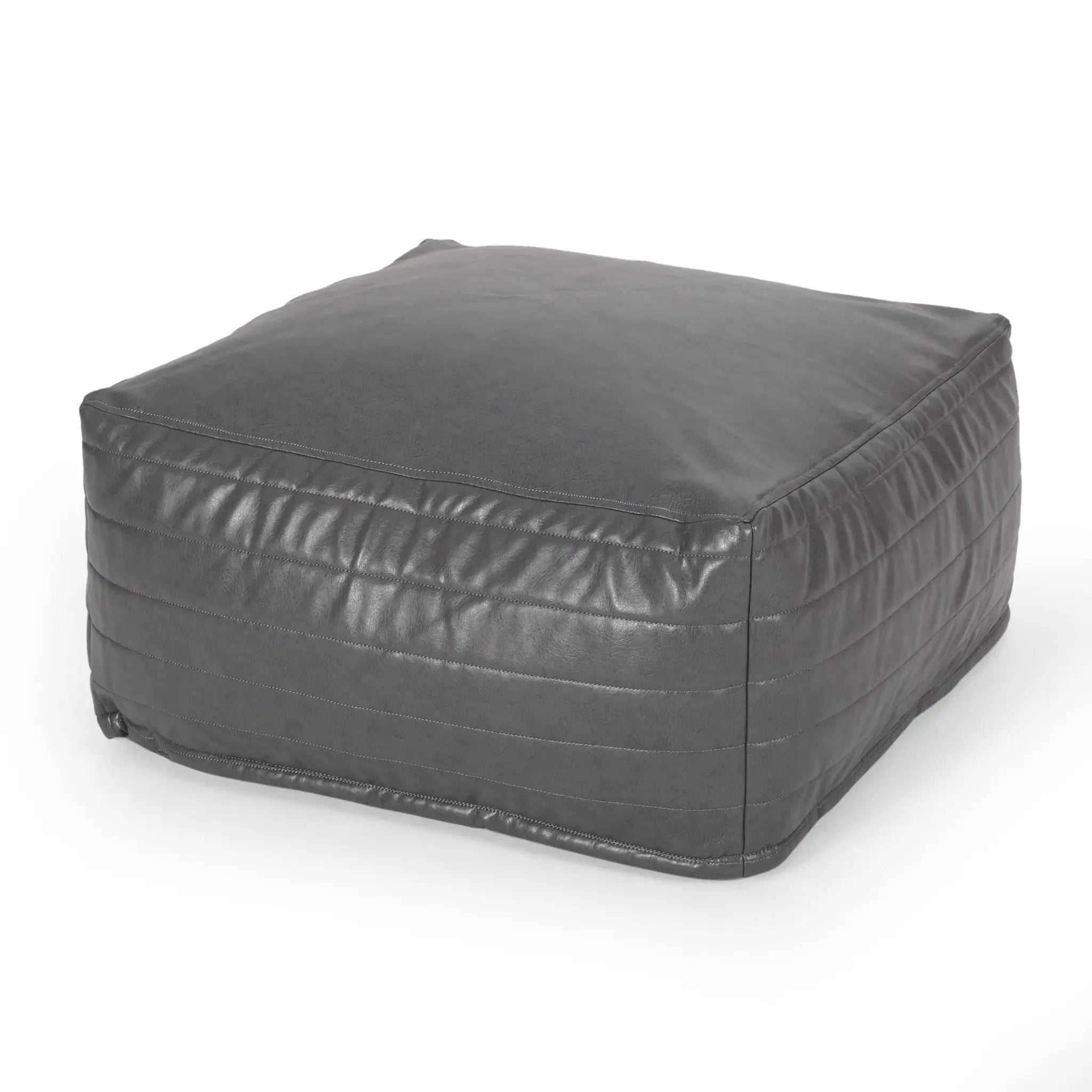 Bambo Faux Leather Rectangle Pouf by HouseOfZazla