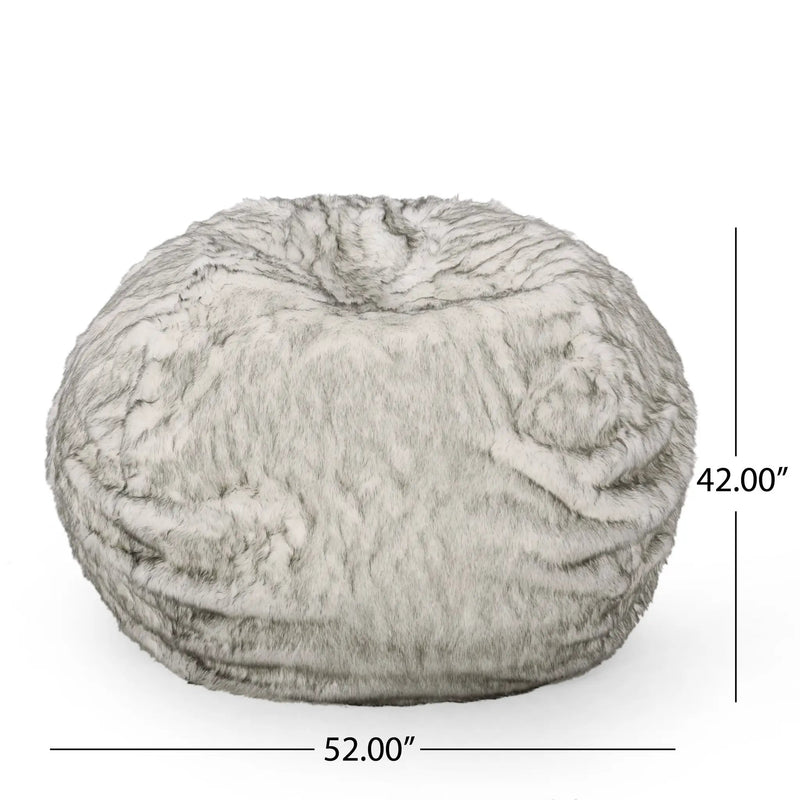 Negar 5 Foot Rounded Short Faux Fur Bean Bag by HouseOfZazla
