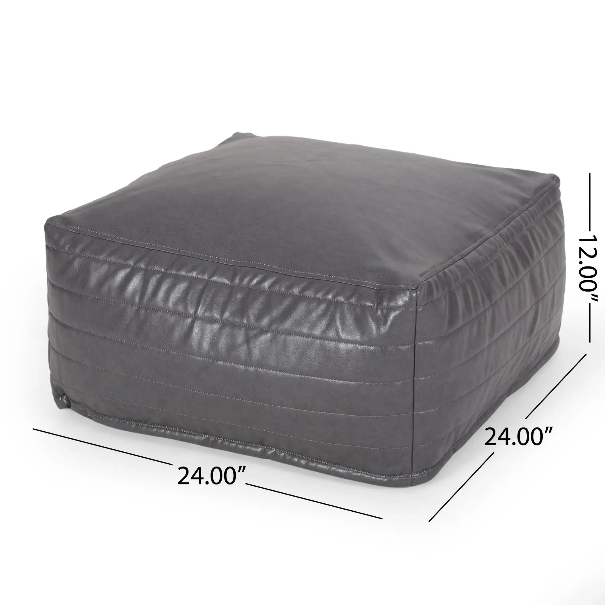 Bambo Faux Leather Rectangle Pouf by HouseOfZazla