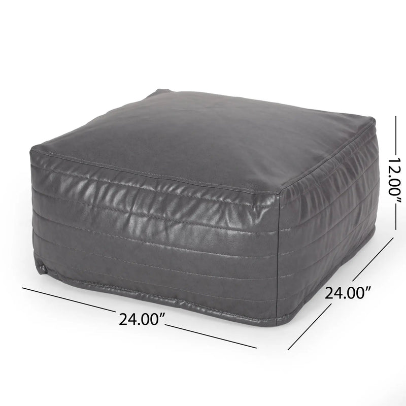 Bambo Faux Leather Rectangle Pouf by HouseOfZazla