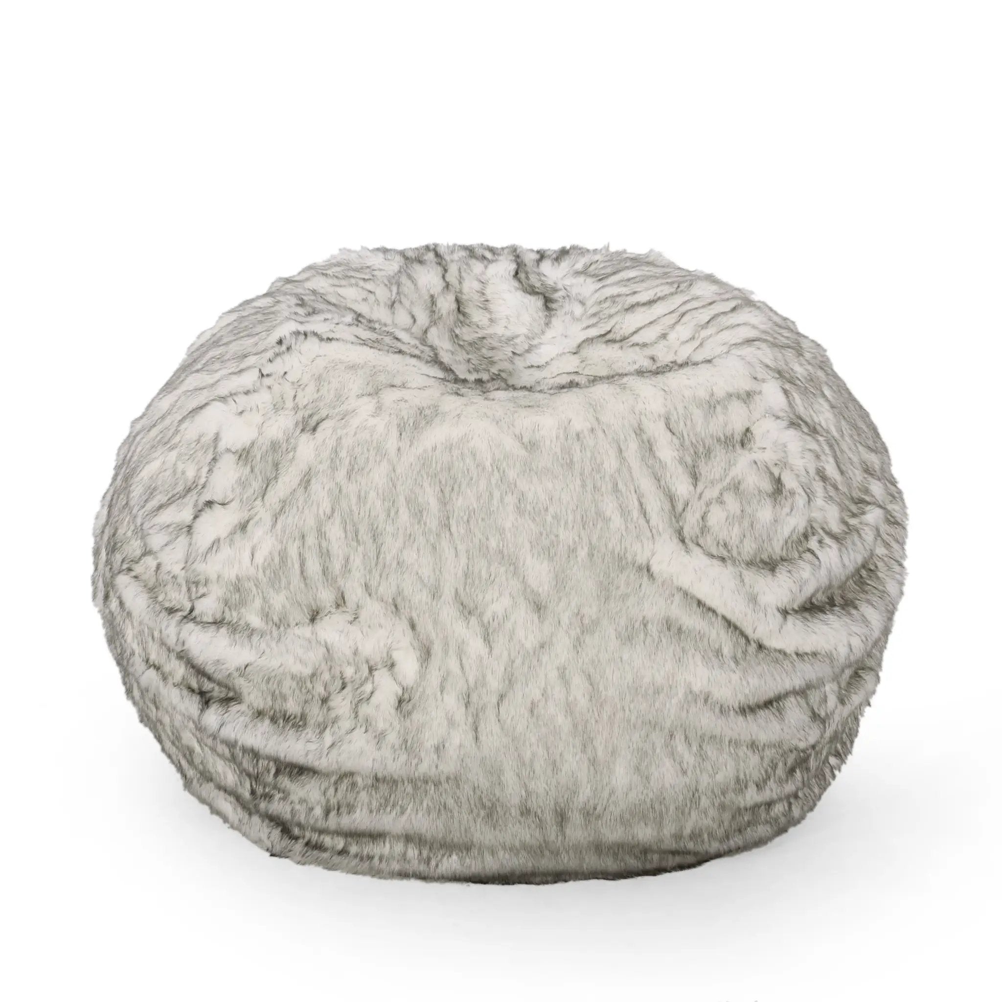 Negar 5 Foot Rounded Short Faux Fur Bean Bag by HouseOfZazla