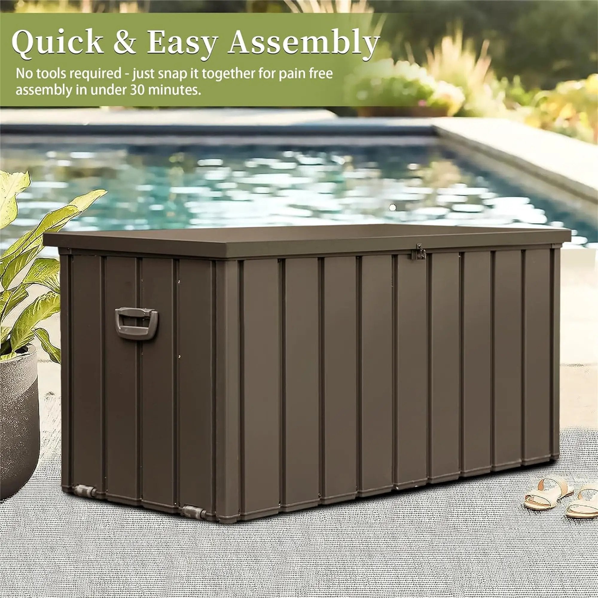 200 Gallon Outdoor Storage Deck Box - Dark Brown by HouseOfZazla