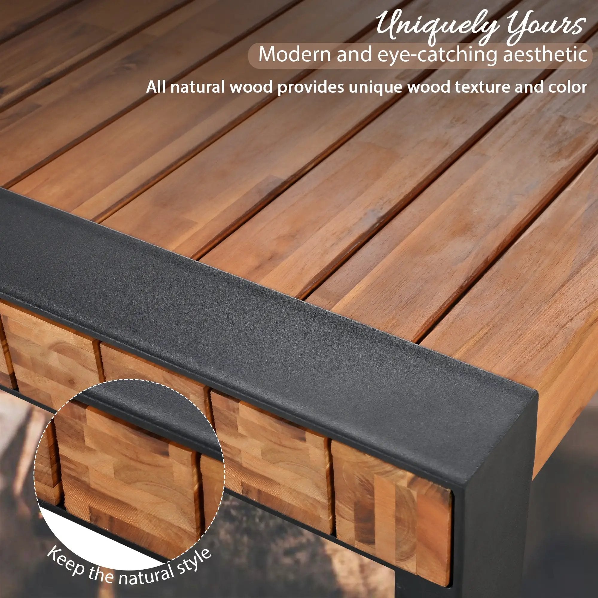 GO 3-Pieces Outdoor Dining Table With 2 Benches by HouseOfZazla
