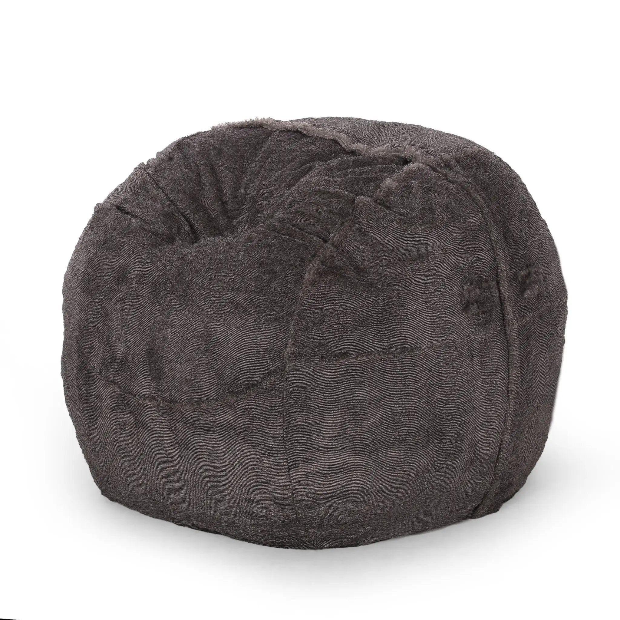 Lily Modern 5 Foot Faux Fur Cozy Bean Bag, Brown/Beige by HouseOfZazla