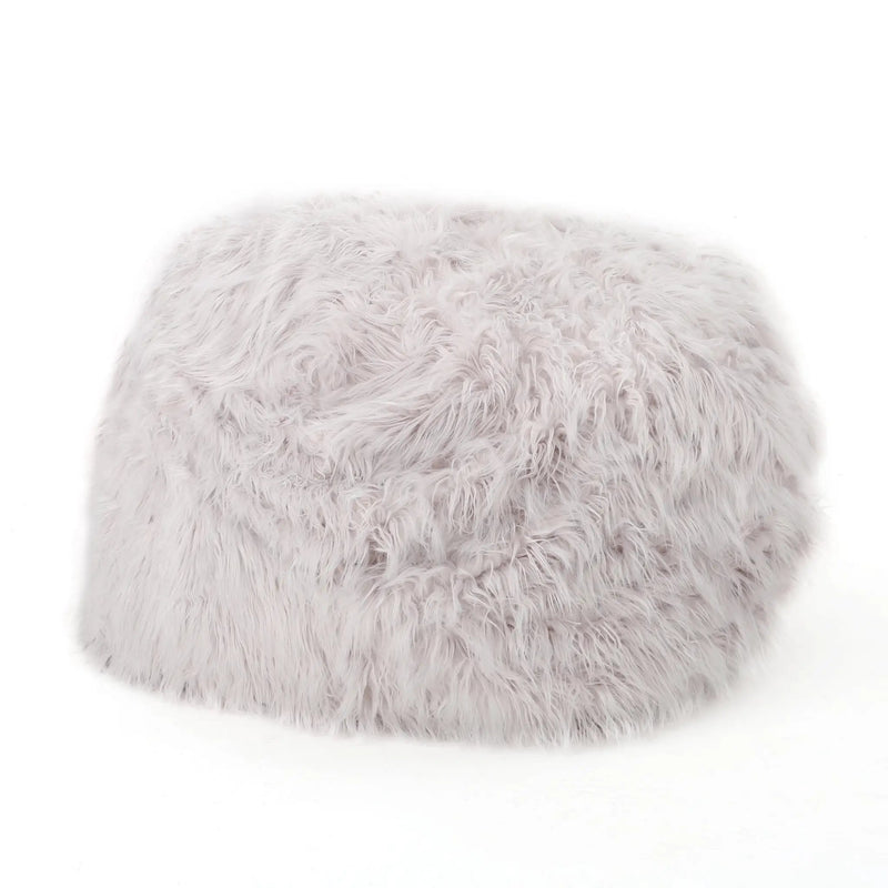 Mahin 5 Foot Rounded Faux Fur Bean Bag - Lavender by HouseOfZazla