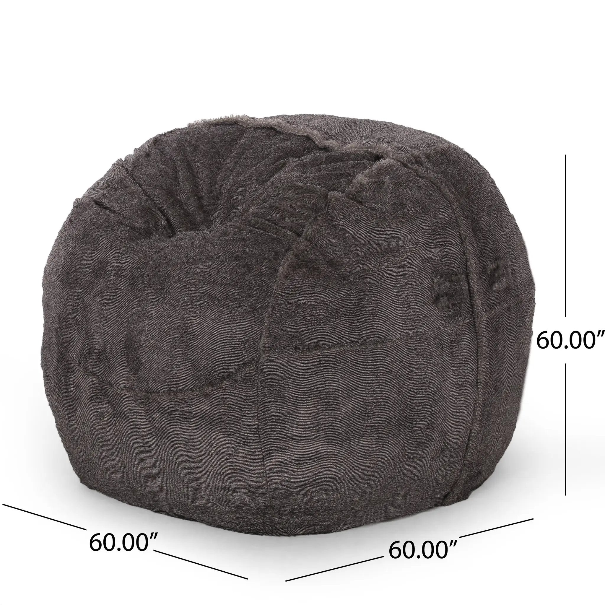 Lily Modern 5 Foot Faux Fur Cozy Bean Bag, Brown/Beige by HouseOfZazla