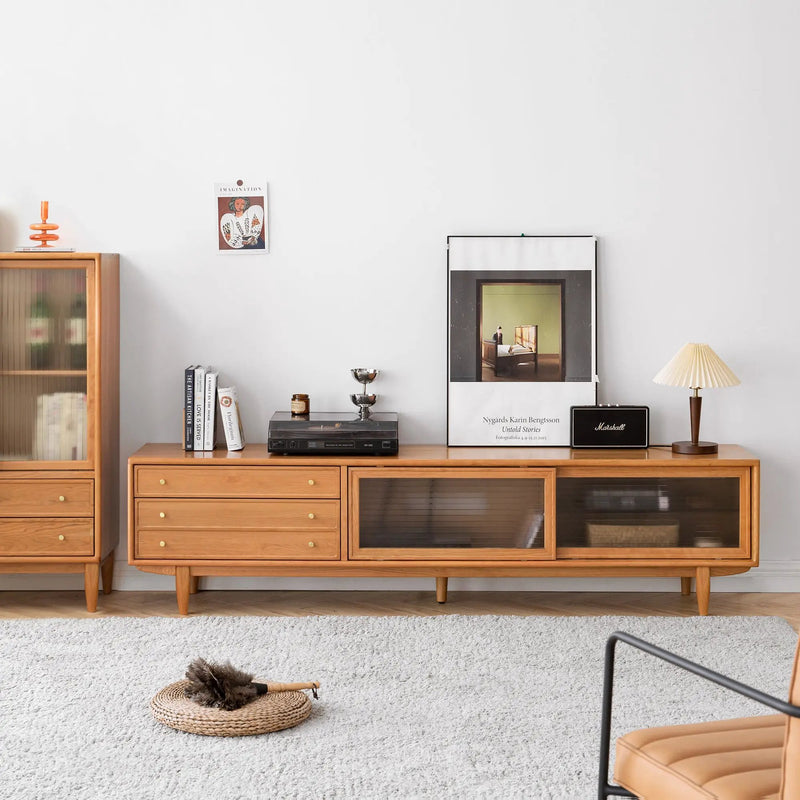 North America FAS Grade Solid Cherry Wood TV Cabinet by HouseOfZazla