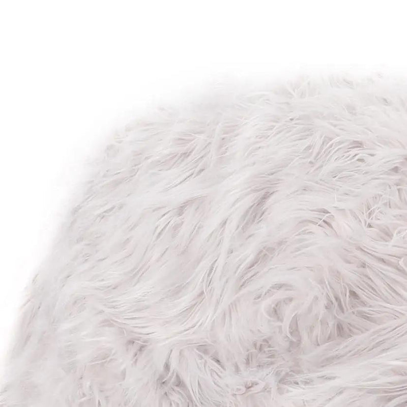 Mahin 5 Foot Rounded Faux Fur Bean Bag - Lavender by HouseOfZazla
