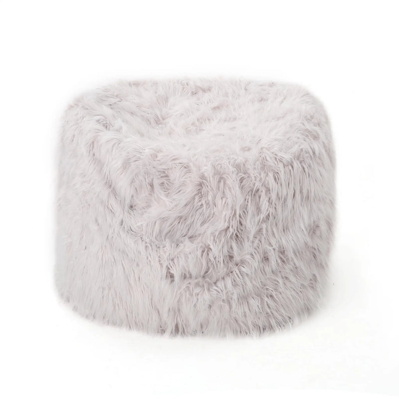 Mahin 5 Foot Rounded Faux Fur Bean Bag - Lavender by HouseOfZazla