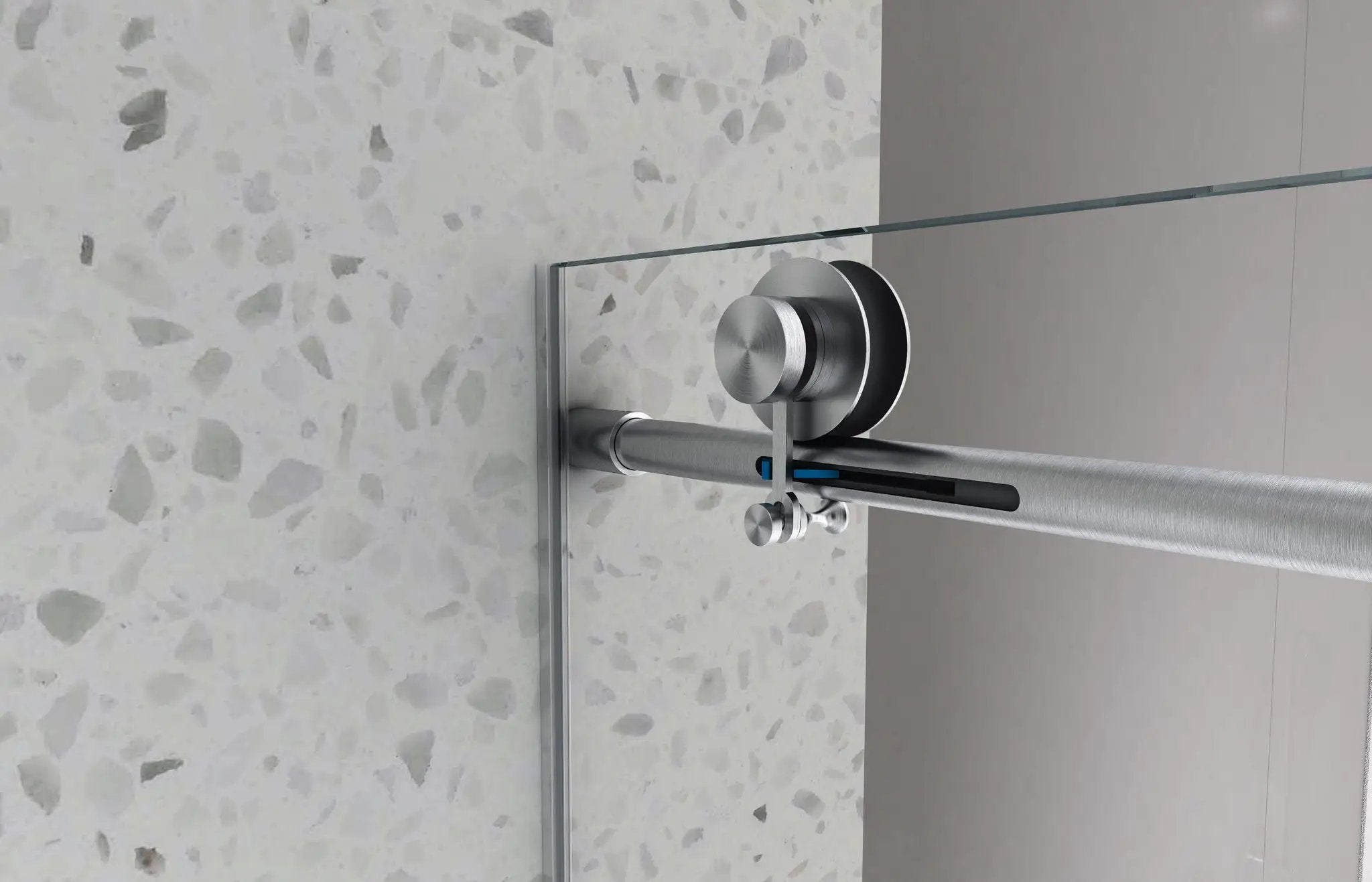 4876 Brushed Nickel Frameless Shower Door with Soft Closing by HouseOfZazla