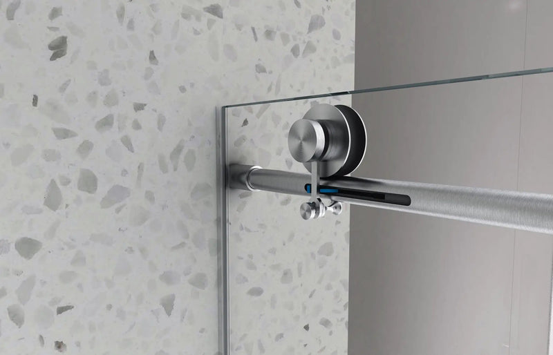 4876 Brushed Nickel Frameless Shower Door with Soft Closing by HouseOfZazla