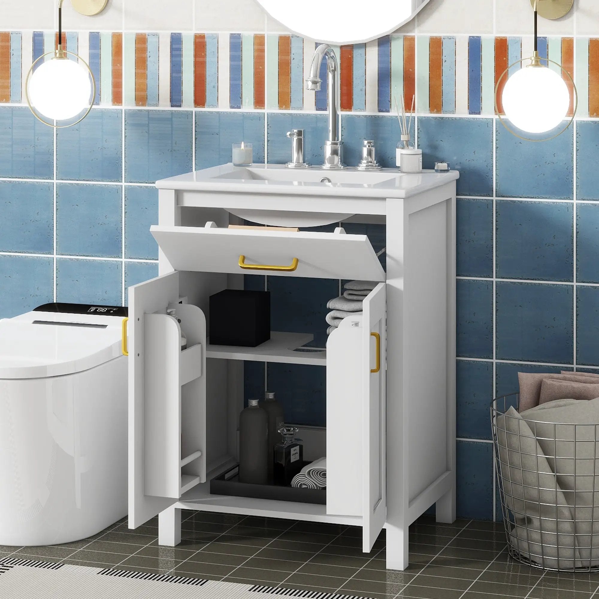 24" Bathroom Vanity Combo with Ceramic Sink by HouseOfZazla