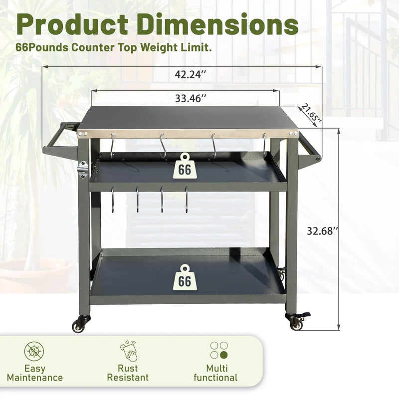 3-Shelf Outdoor Grill Table by HouseOfZazla