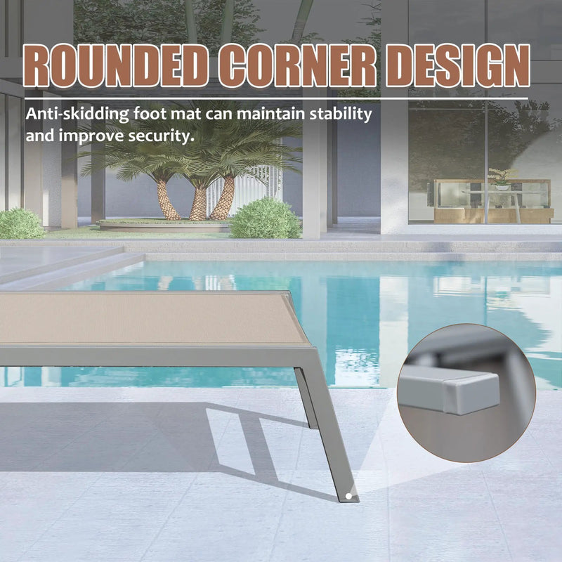 Patio Chaise Lounge Set of 3 with Side Table by HouseOfZazla