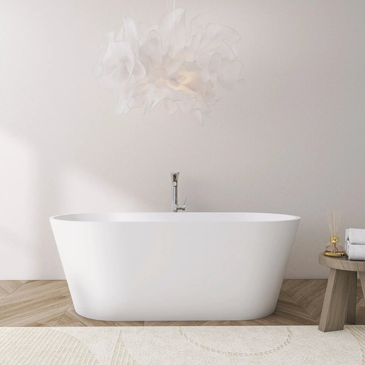 71 Inch Freestanding Solid Surface Soaking Bathtub by HouseOfZazla